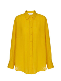 Chemise oversize en lin - Mustard