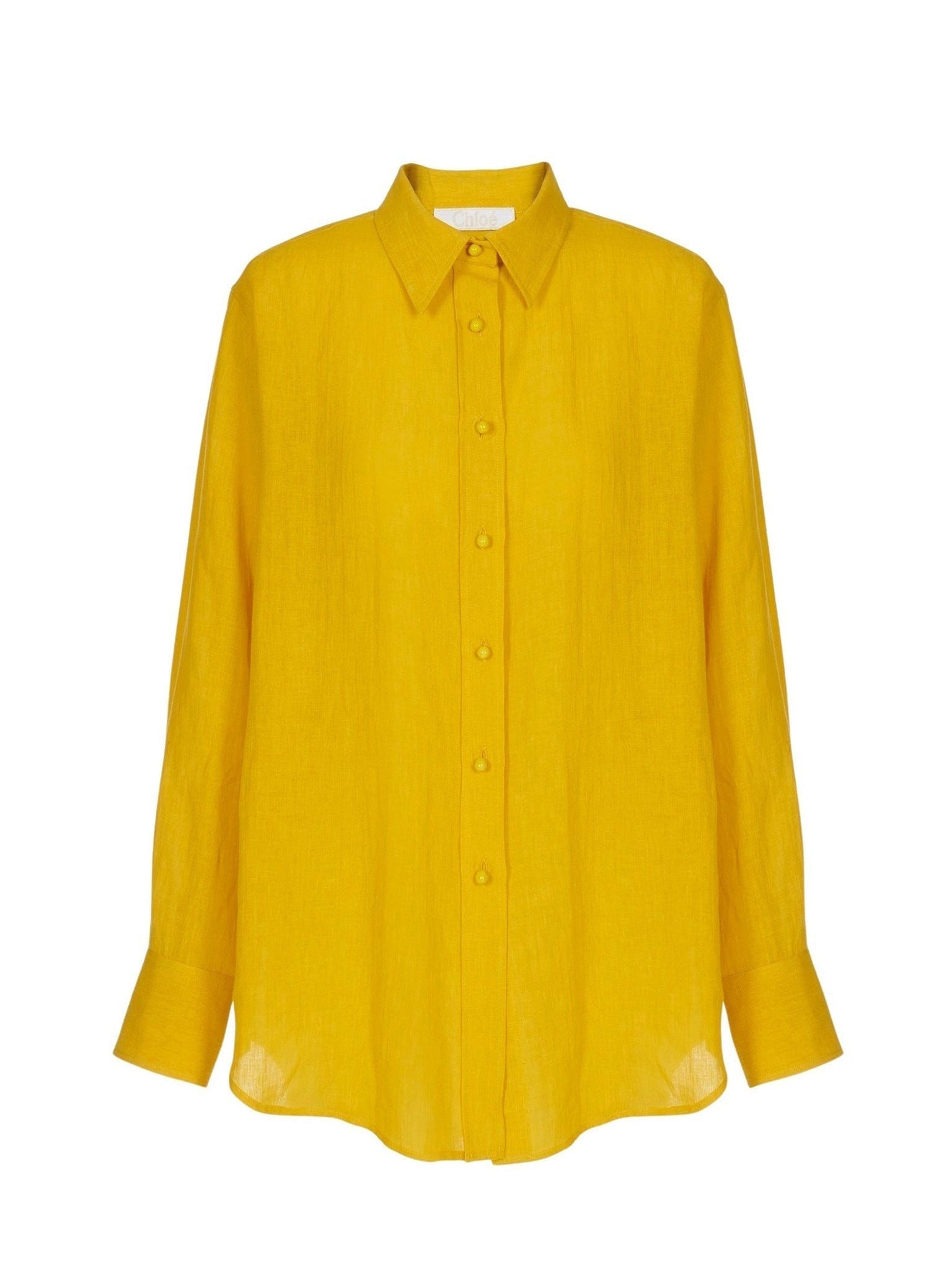 Chemise oversize en lin - Mustard