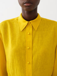 Chemise oversize en lin - Mustard