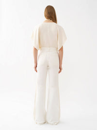 Top Caftan en soie - Pristine White