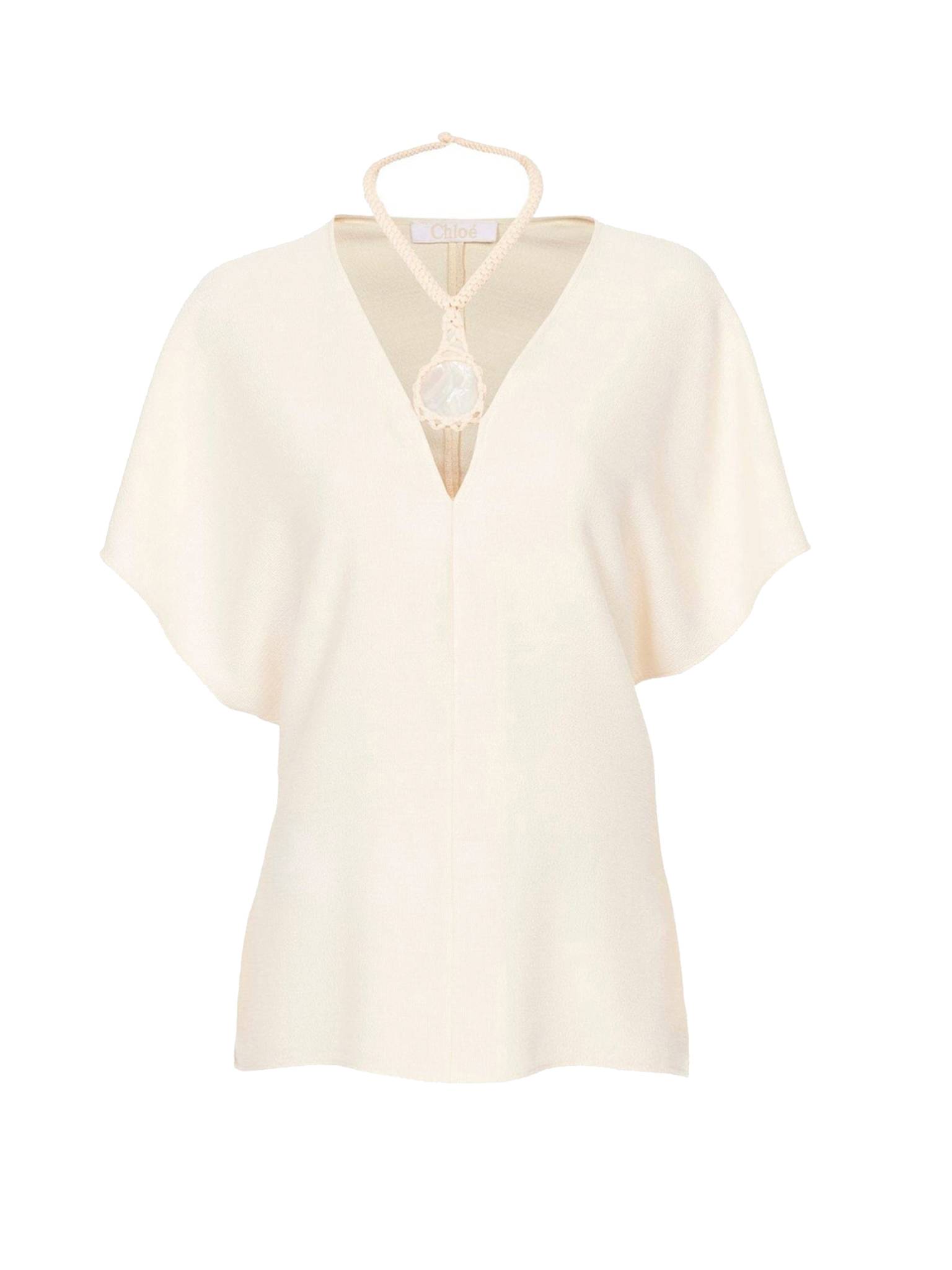 Top Caftan en soie - Pristine White