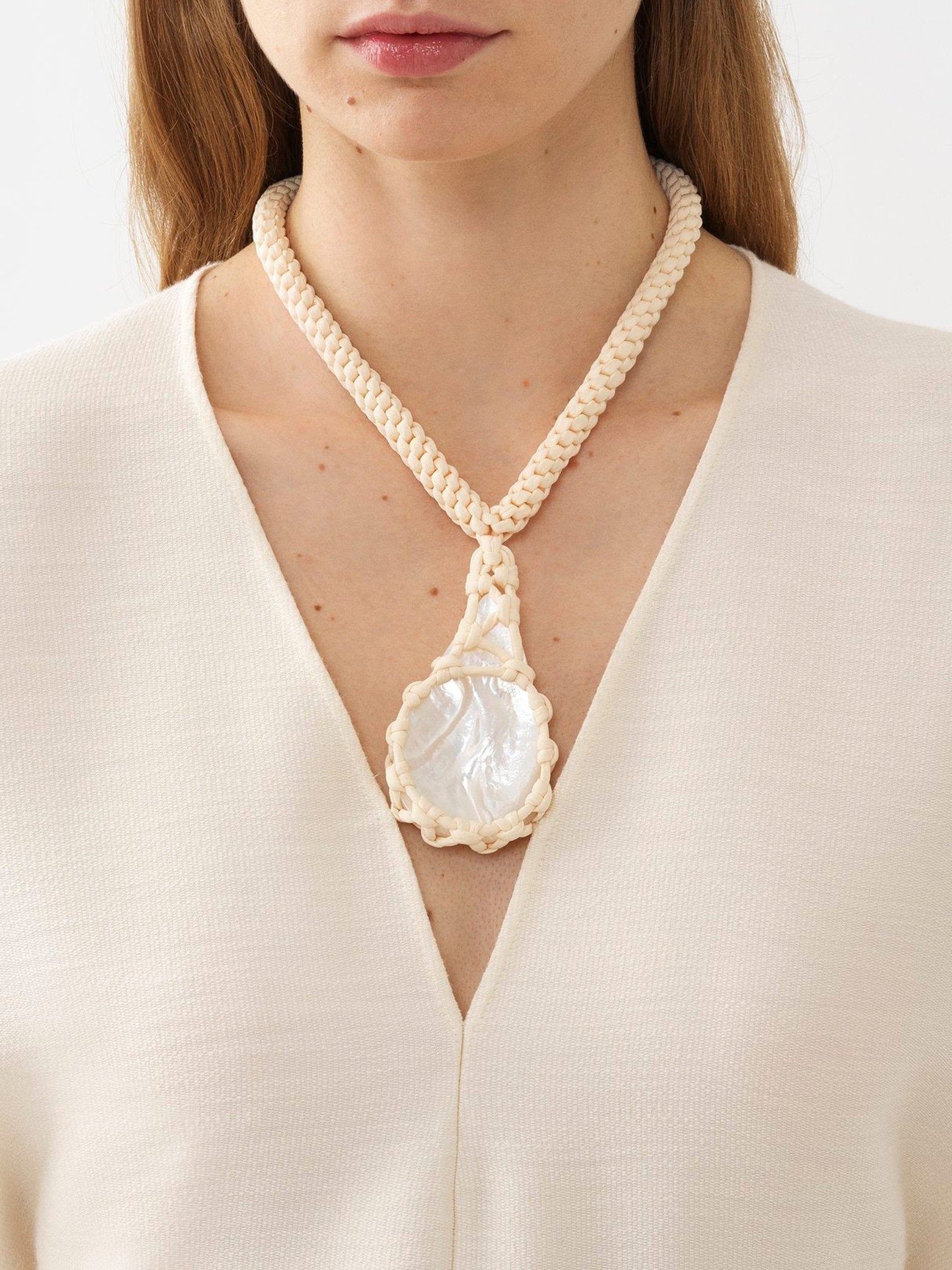 Top Caftan en soie - Pristine White