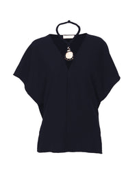 Top Caftan en soie - Ink Navy