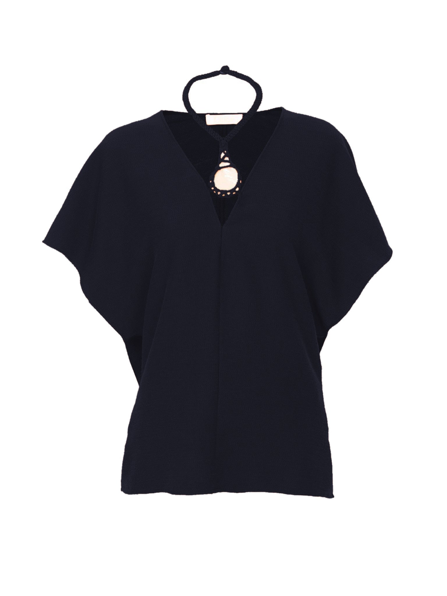 Top Caftan en soie - Ink Navy