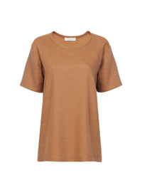 T-shirt classique en lin - Mustard Brown