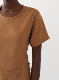 T-shirt classique en lin - Mustard Brown