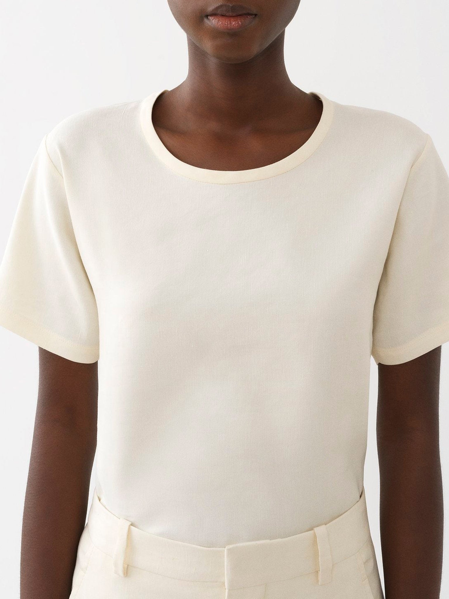 T-shirt classique en lin - Seedpearl Beige