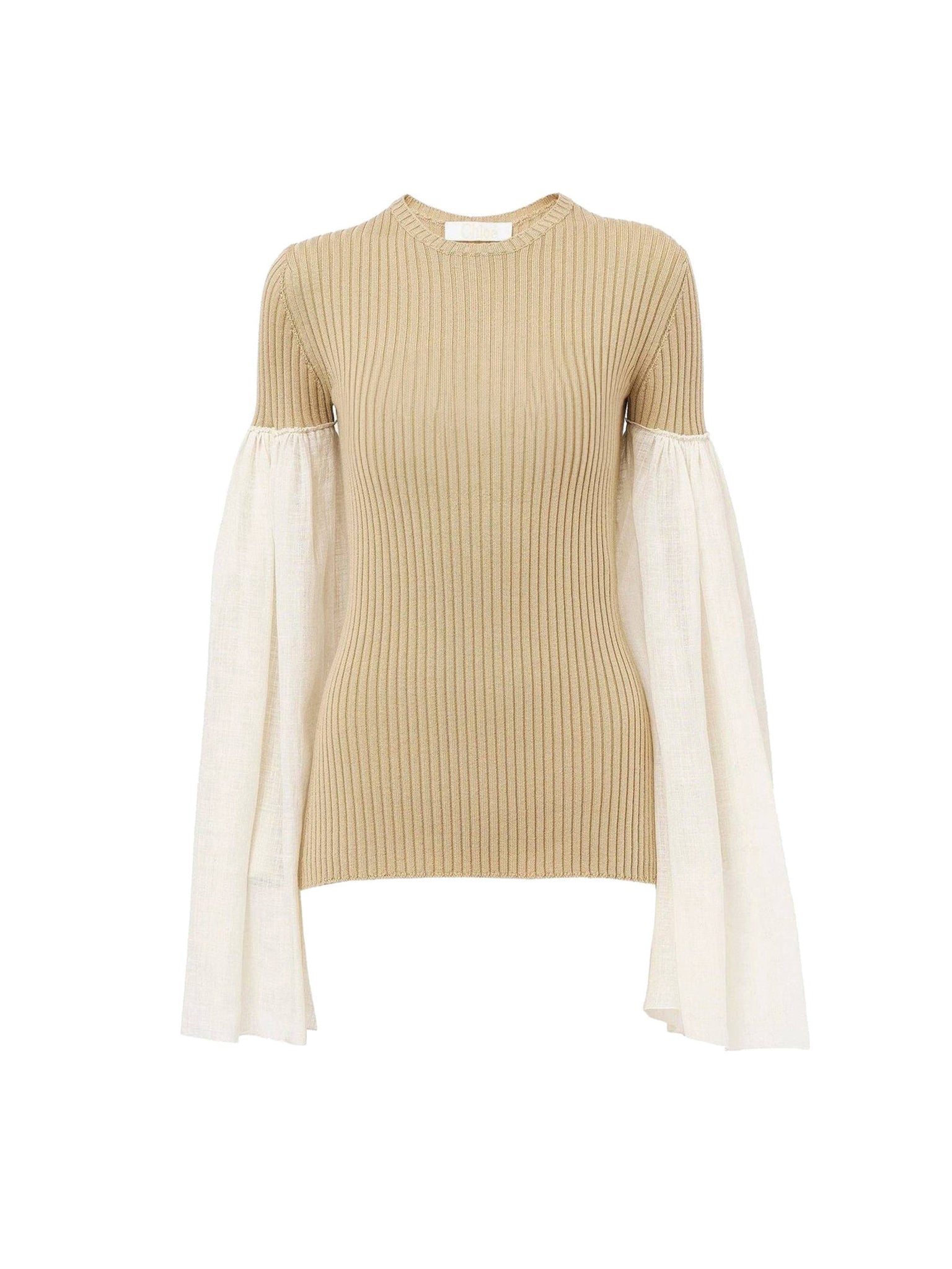 Top manches longues froncées en laine - Iconic Milk