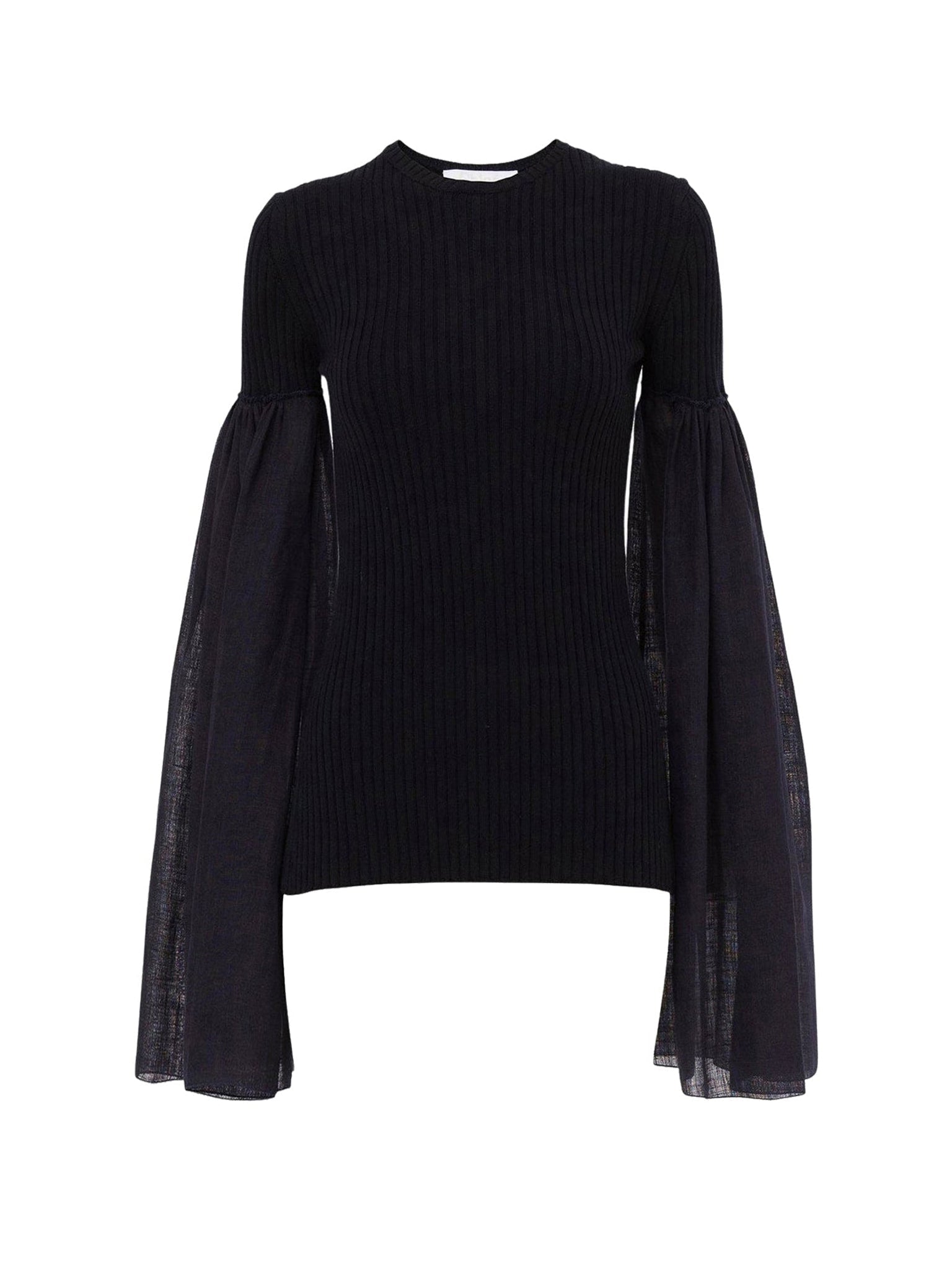 Top manches longues froncées en laine - Ink Navy