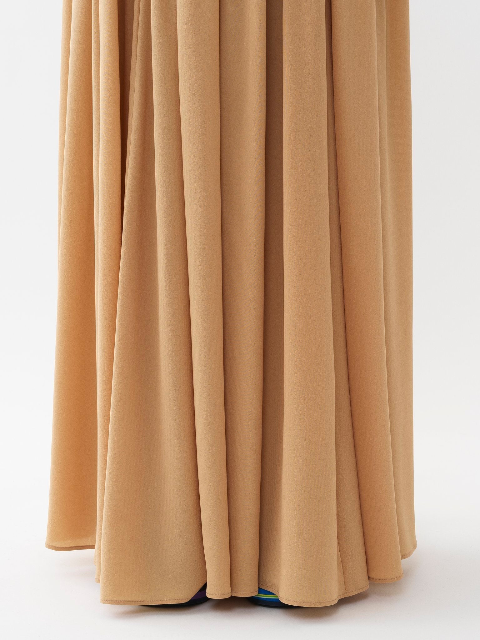 Jupe froncée maxi en soie - Pearl Beige