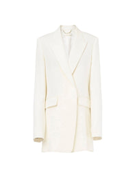 Blazer long à épaulettes en soie - Iconic Milk