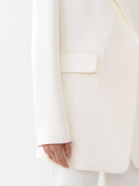 Blazer long à épaulettes en soie - Iconic Milk