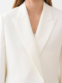 Blazer long à épaulettes en soie - Iconic Milk