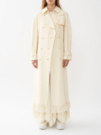 Manteau long boutonné en soie - Vanilla Ice