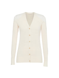 Cardigan en tricot de laine superfine - Lait Iconique