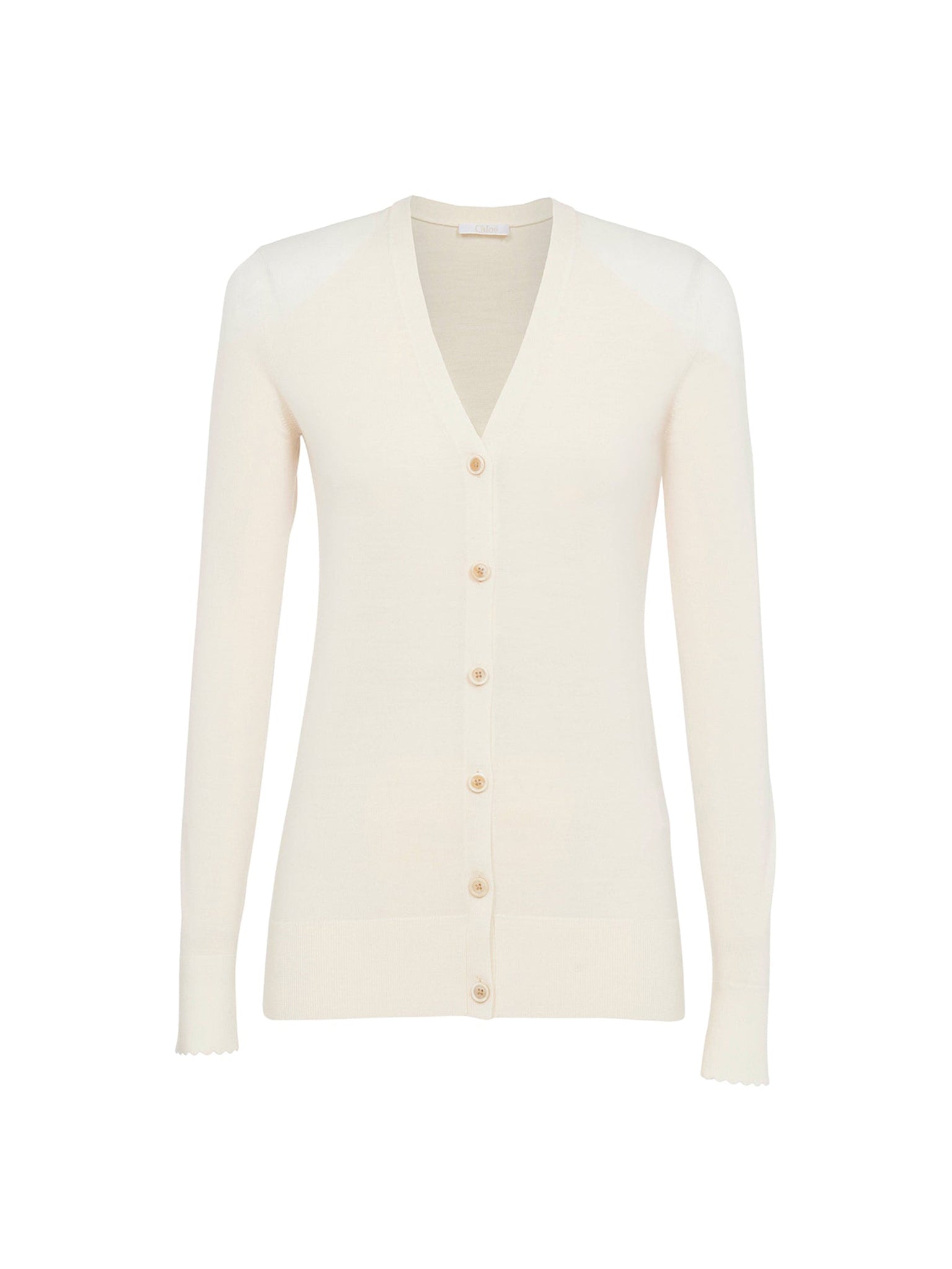 Cardigan en tricot de laine superfine - Lait Iconique