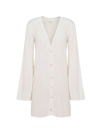 Cardigan à col V tricoté en soie - Iconic Milk