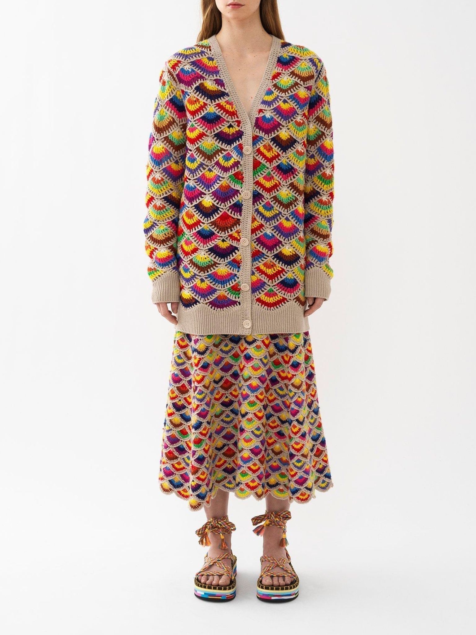 Cardigan à col V en cachemire - Multicolor