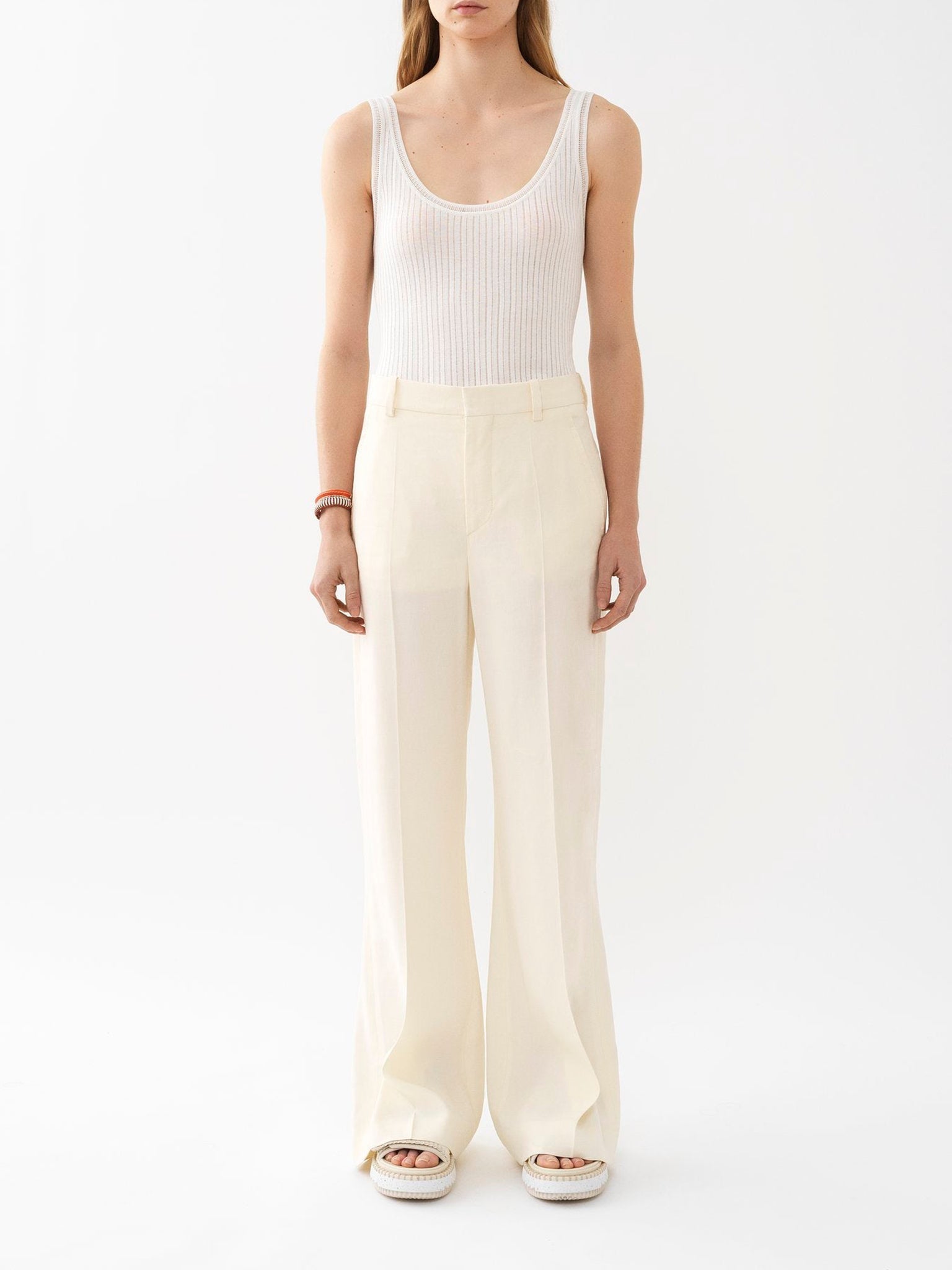 Top sans manches en soie - Iconic Milk
