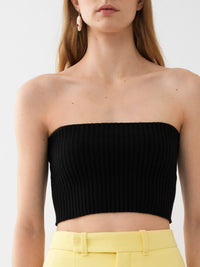 Top court bustier en laine - Black