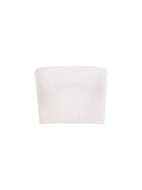 Top court bustier en laine - Lovely White