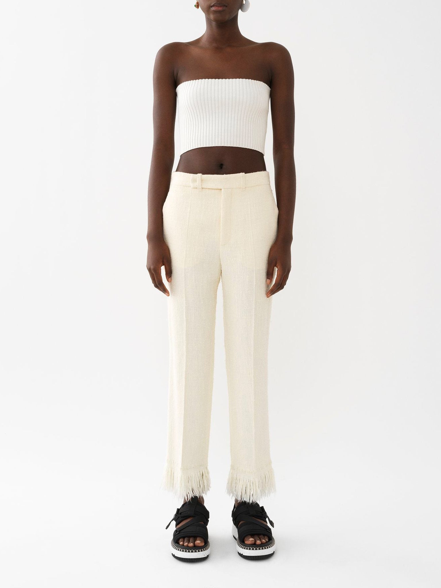 Top court bustier en laine - Lovely White