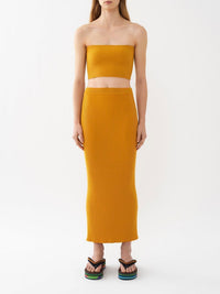Top court bustier en laine - Sunlight Yellow