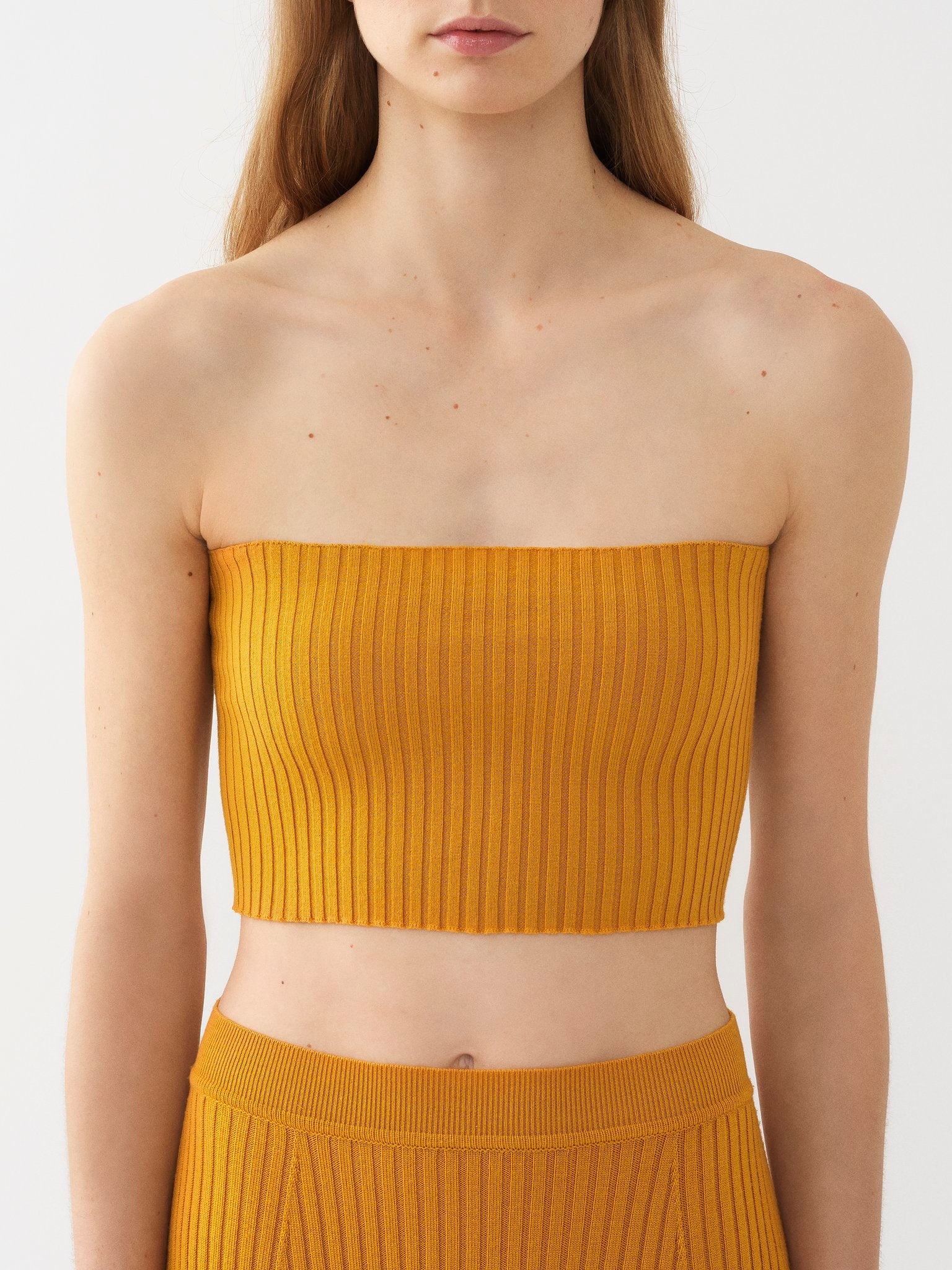 Top court bustier en laine - Sunlight Yellow