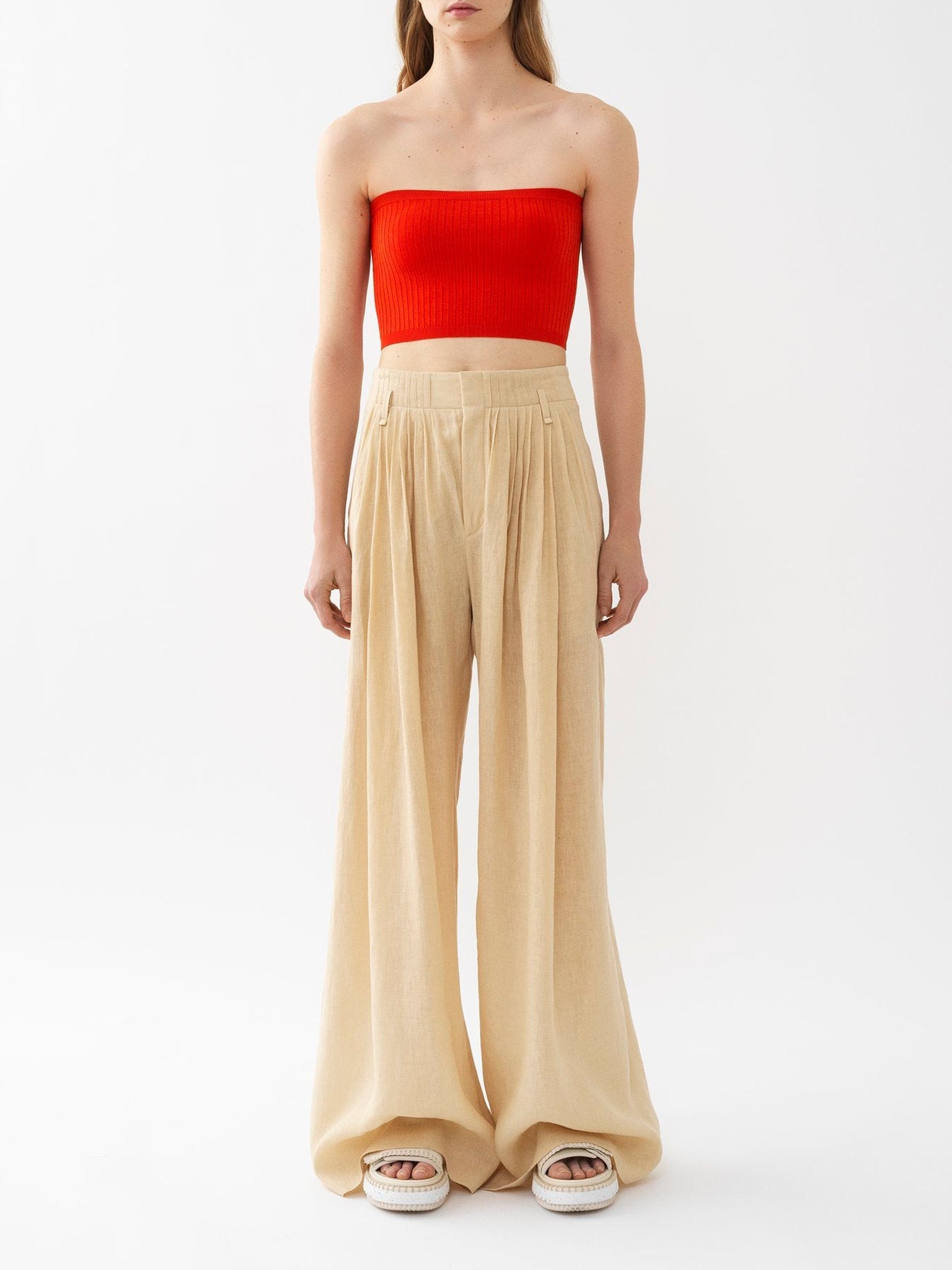 Top court bustier en soie - Loving Orange