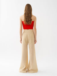 Top court bustier en soie - Loving Orange