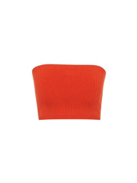 Top court bustier en soie - Loving Orange