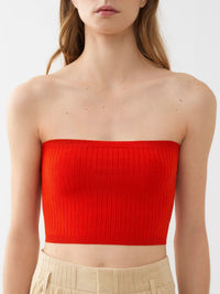 Top court bustier en soie - Loving Orange