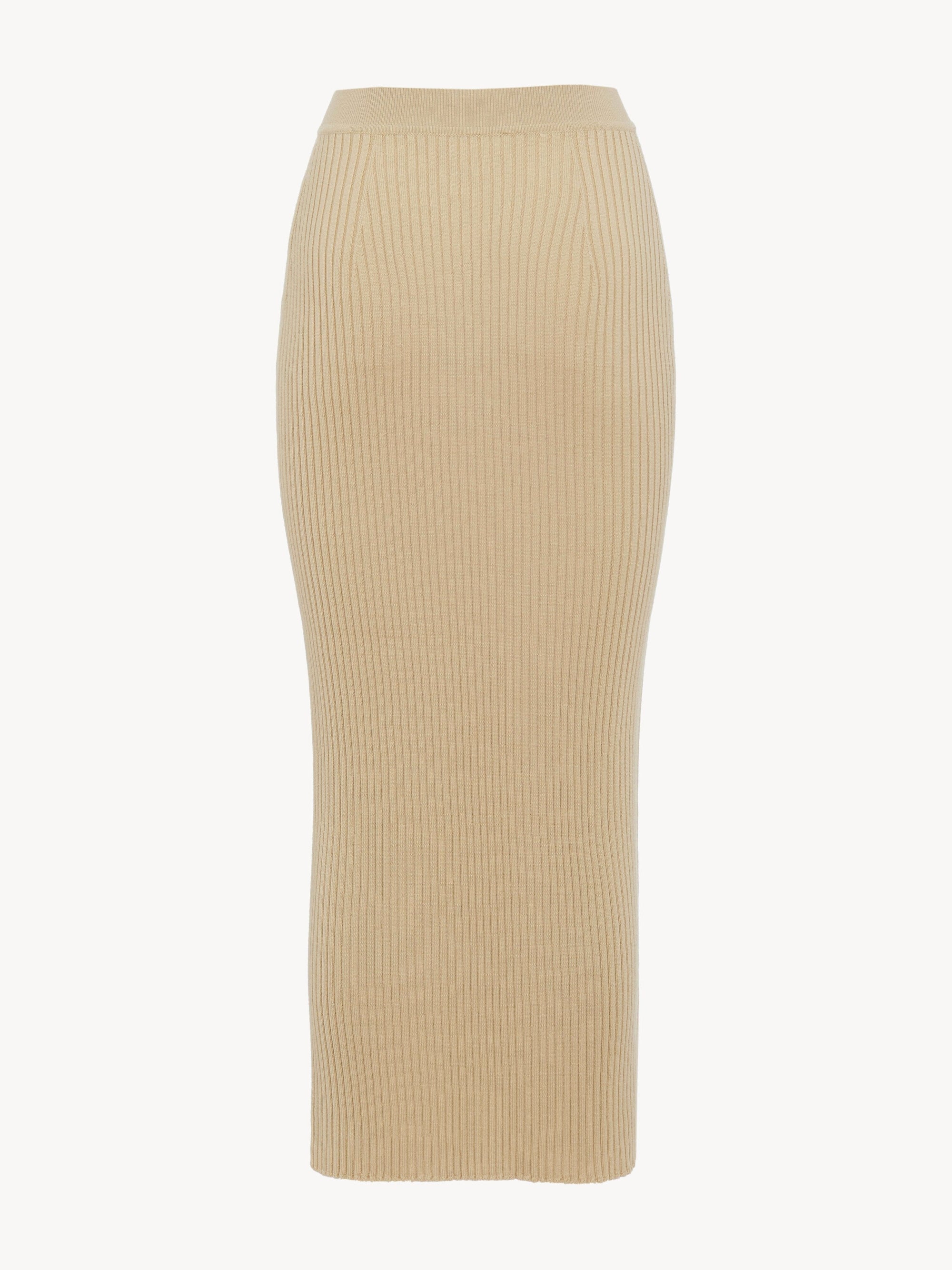 Jupe tube en laine - Secret Brown