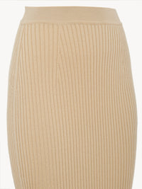 Jupe en tricot côtelé de laine et cachemire - Secret Brown