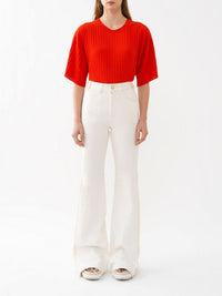 Pull manches courtes en soie - Loving Orange