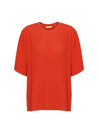Pull manches courtes en soie - Loving Orange