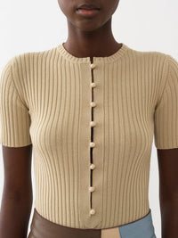 Top manches courtes en laine - Pastel Pink