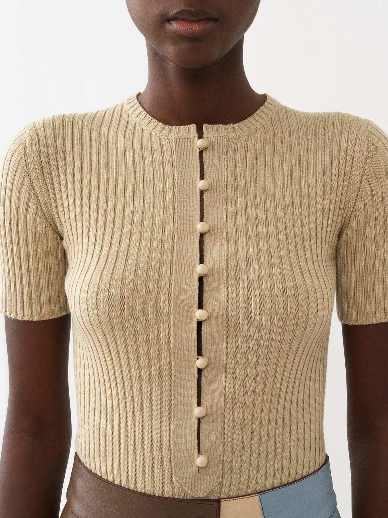 Top manches courtes en laine - Pastel Pink