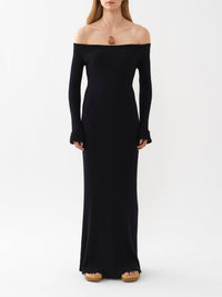 Robe épaules Nues en laine - Dark Night Blue