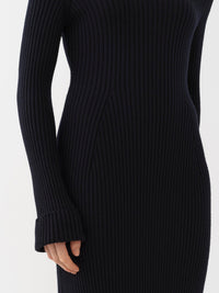Robe épaules Nues en laine - Dark Night Blue
