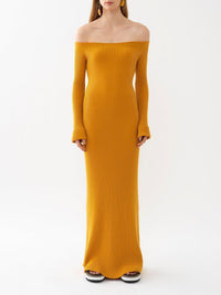 Robe épaules Nues en laine - Sunlight Yellow