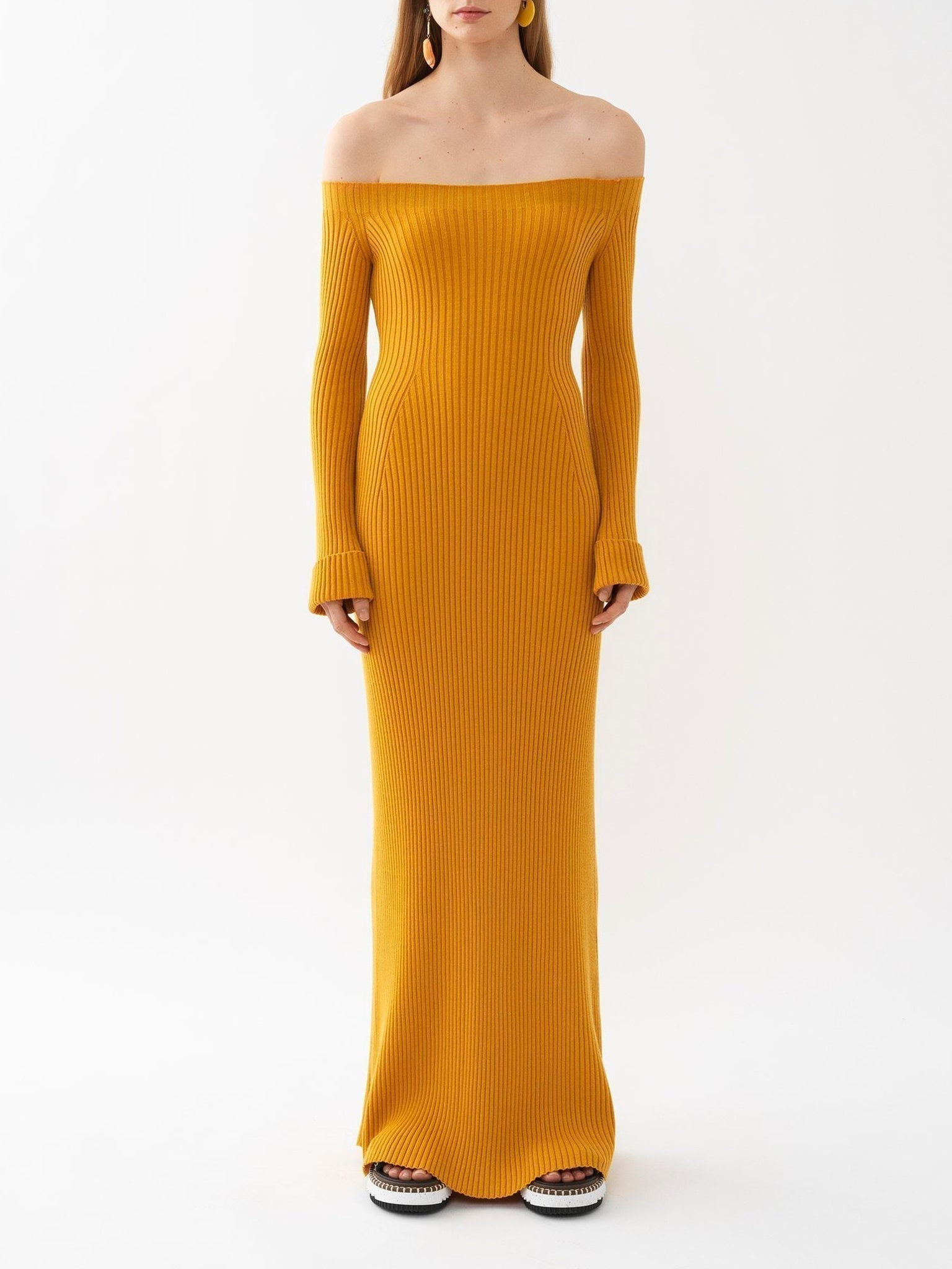 Robe épaules Nues en laine - Sunlight Yellow