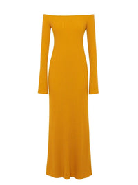 Robe épaules Nues en laine - Sunlight Yellow
