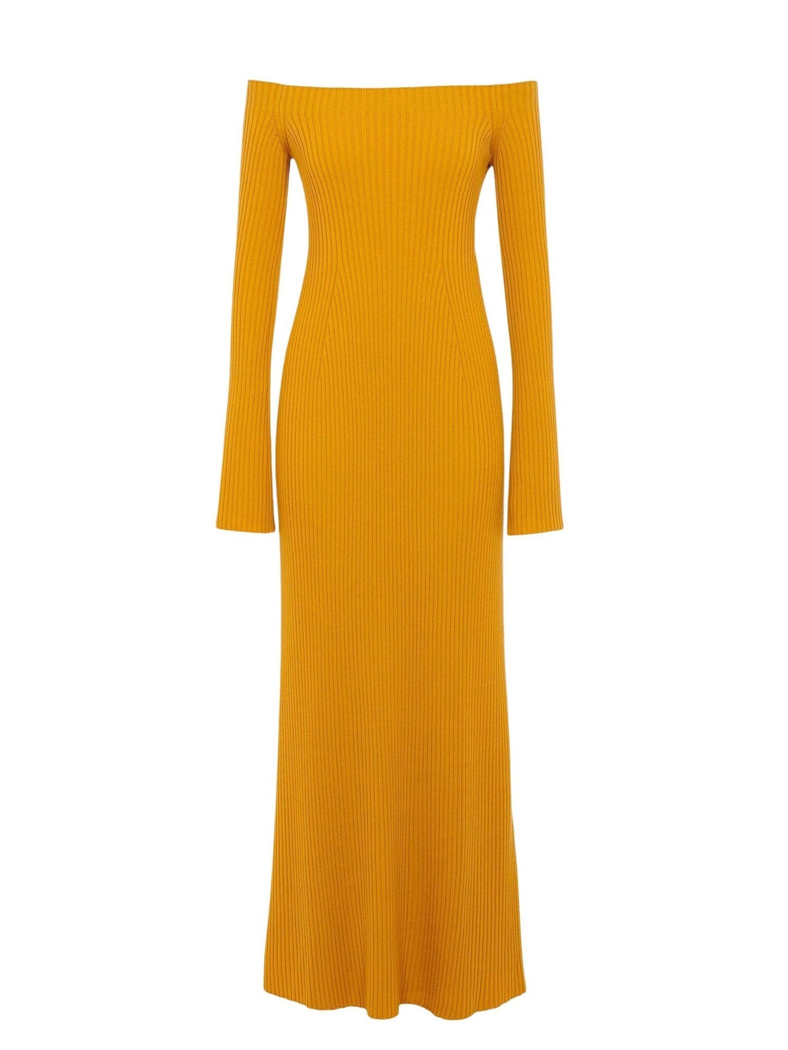 Robe épaules Nues en laine - Sunlight Yellow