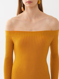 Robe épaules Nues en laine - Sunlight Yellow