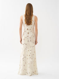Robe longue évasée en laine - Whisper White