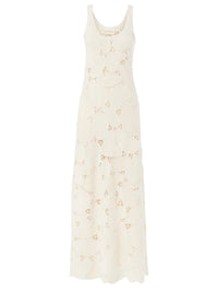 Robe longue évasée en laine - Whisper White