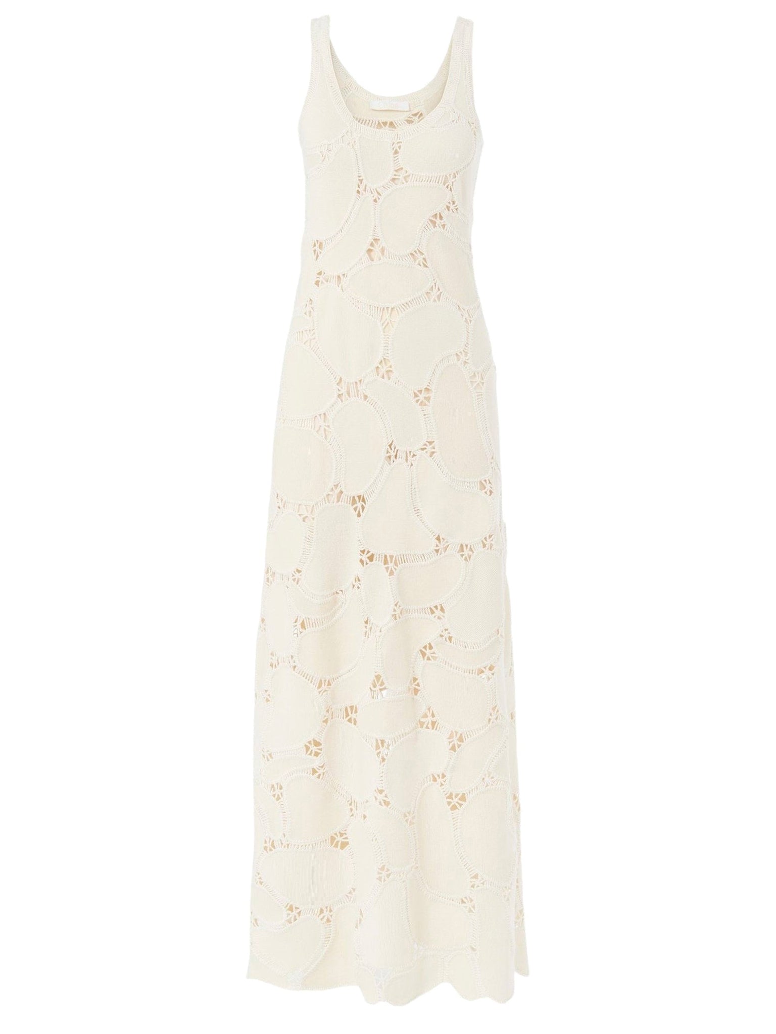 Robe longue évasée en laine - Whisper White