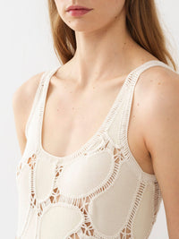 Robe longue évasée en laine - Whisper White