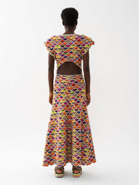 Robe maxi évasée en cachemire - Multicolor